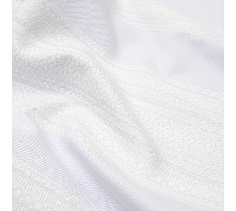 Ethno-fabric for decor with white ornament Premium-2 TDK-38-0 1/5, per linear meter.