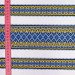 Ethno-fabric for decoration with a yellow-blue pattern Lily TDK-97 1/13, linear meter.