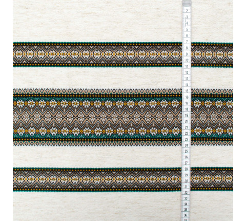 Ethno-fabric with ornament for decor Rendezvous-3 TDK-110-K 5/4, per meter.