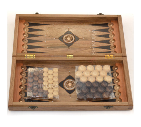 Backgammon + Checkers, 36x36 cm