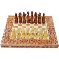 Wooden chess 3 in 1 "Pirates of the Caribbean". 55x55 cm. Light.
