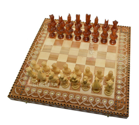 Gift Chess + Backgammon "Egypt". 50x50 cm. Handmade