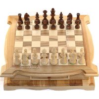 Wooden chess, table, 44x44 cm