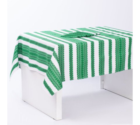 Table set Flora green (tablecloth + 6 napkins)