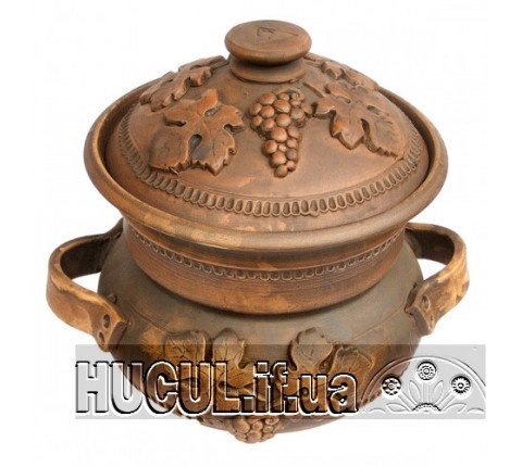 Ceramic Soup Tureen with Grape Leaves