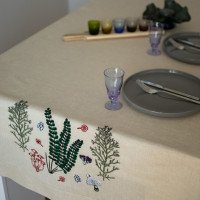 Tablecloth with floral embroidery