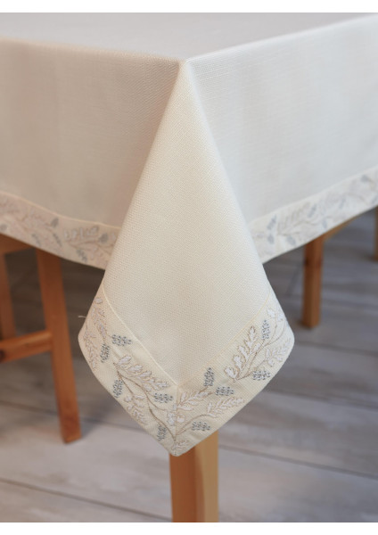 Tablecloth "Golden Flowers" milk-colored