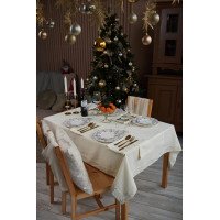 Tablecloth "Golden Flowers" milk-colored