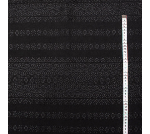 Black ethnic fabric with black ornament Dusk TDK-148-B 1/1, linear meter.