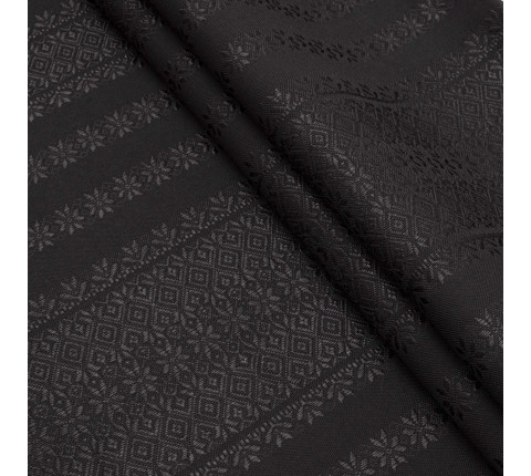 Black ethnic fabric with black ornament Dusk TDK-148-B 1/1, linear meter.