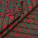 Ethno-jacquard on a red-green patterned cloth Solokha TDK-J-223 1/5, per linear meter.