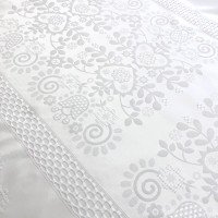 Jacquard fabric for tablecloths white Zhukravlina TDK-ZH-196 1/1, per meter.