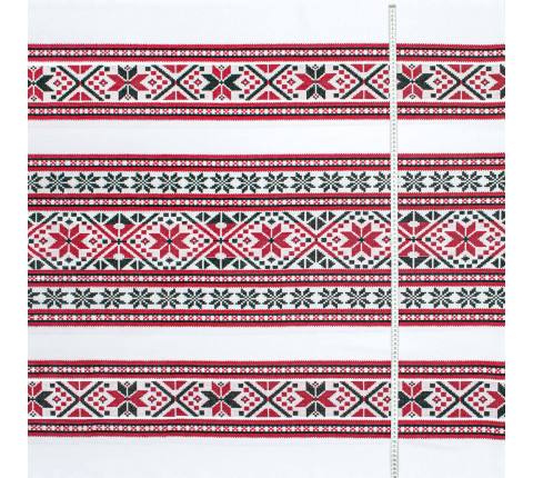 Ethno-jacquard fabric for decoration Forest Song TDK-ZH-216 1/1, linear meter.