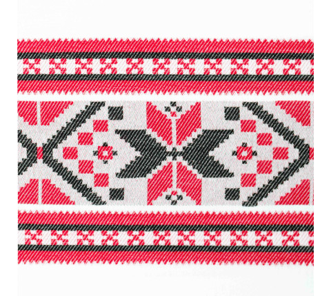 Ethno-jacquard fabric for decoration Forest Song TDK-ZH-216 1/1, linear meter.