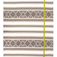 Ethno-jacquard fabric for tablecloths Red Ruta-2 TDK-J-212 1/4 beige ornament, linear meter.