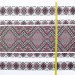 Ethno-jacquard fabric for tablecloths Smerika TDK-J-217 1/3 black with red ornament, per meter.