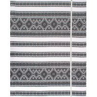 Ethno-jacquard fabric for tablecloths Red Ruta-2 TDK-J-212 1/8 black ornament, per meter.