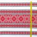Ethno-jacquard fabric for tablecloths Red Ruta-2 TDK-J-212 1/1, linear meter.