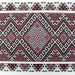 Тканина етно-жакард для скатертин Смерека ТДК-Ж-217 1/3 чорний з червоним орнамент, пог.м.