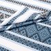 Ethno-jacquard fabric for tablecloths Red Ruta-2 TDK-J-212 1/6 blue-brown ornament, linear meter.