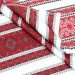 Ethno-jacquard fabric for tablecloths Red Ruta-2 TDK-J-212 1/1, linear meter.
