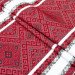 Ethno-jacquard fabric for tablecloths Smerika TDK-J-217 1/3 black with red ornament, per meter.