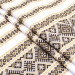 Ethno-jacquard fabric for tablecloths Red Ruta-2 TDK-J-212 1/4 beige ornament, running meter.