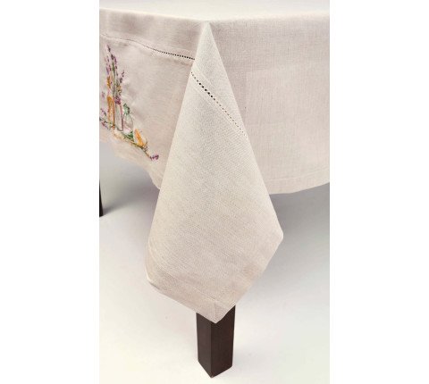 Embroidered tablecloth "Lemon and Lavender"