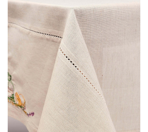 Embroidered tablecloth "Lemon and Lavender"