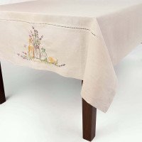 Embroidered tablecloth "Lemon and Lavender"