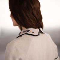 Embroidered dress "Cranes Wing"