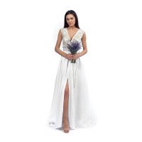 Embroidered dress "Silver Dew"
