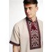 Men's embroidered shirt "Bordeaux"