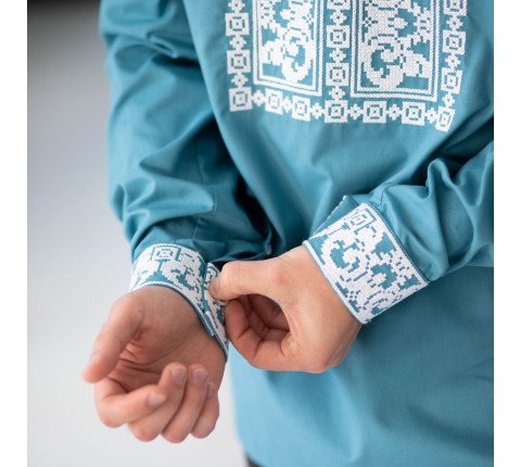 Men's embroidered shirt "Blue"