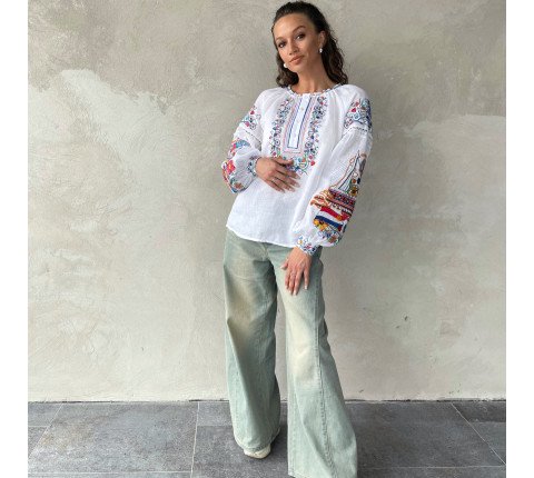 Women's embroidered shirt "White"