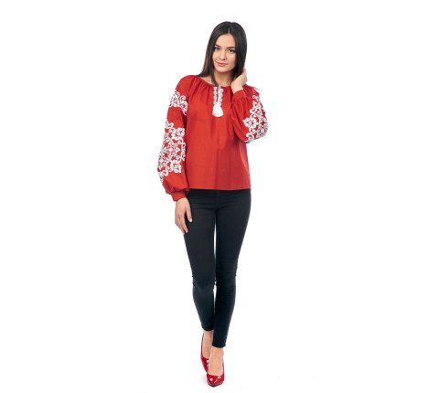 Women's embroidered shirt "Red"