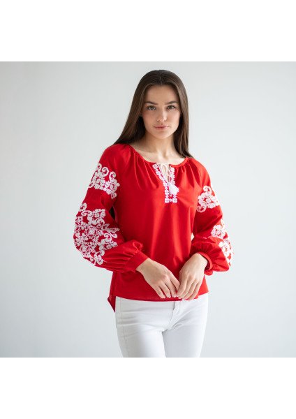 Women's embroidered shirt "Red"