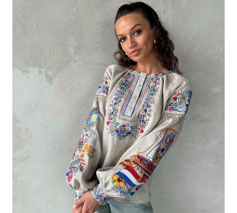 Women's embroidered shirt "NL"