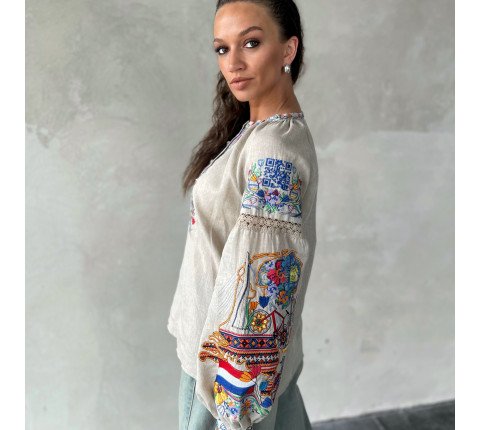 Women's embroidered shirt "NL"