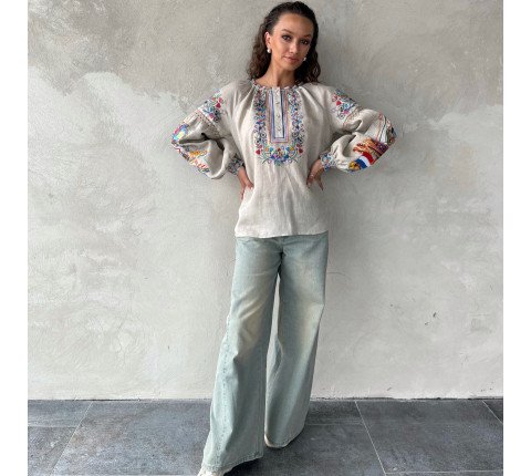 Women's embroidered shirt "NL"