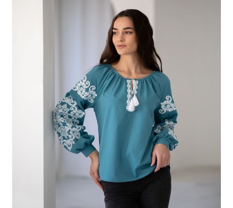 Women's embroidered shirt "Blue Sky"