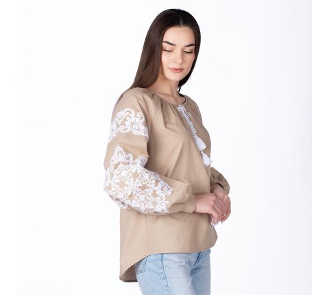 Women's embroidered shirt "Beige"