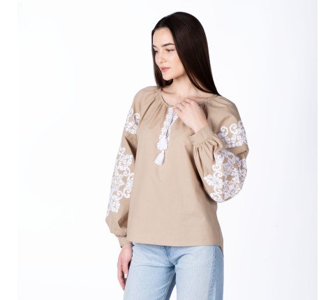 Women's embroidered shirt "Beige"