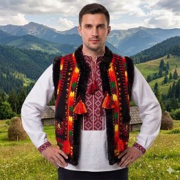 Гуцульський кептар «Чічкатий» ручної роботи